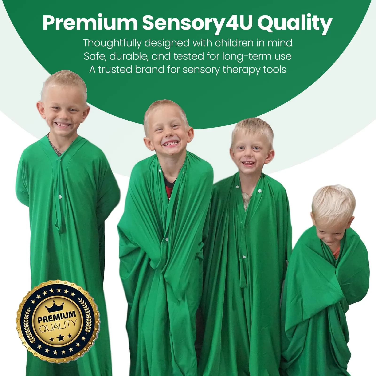 Sensory4U Medium Green Body Sock | Calming Compression Sack for Kids 6-9 Years - view 7