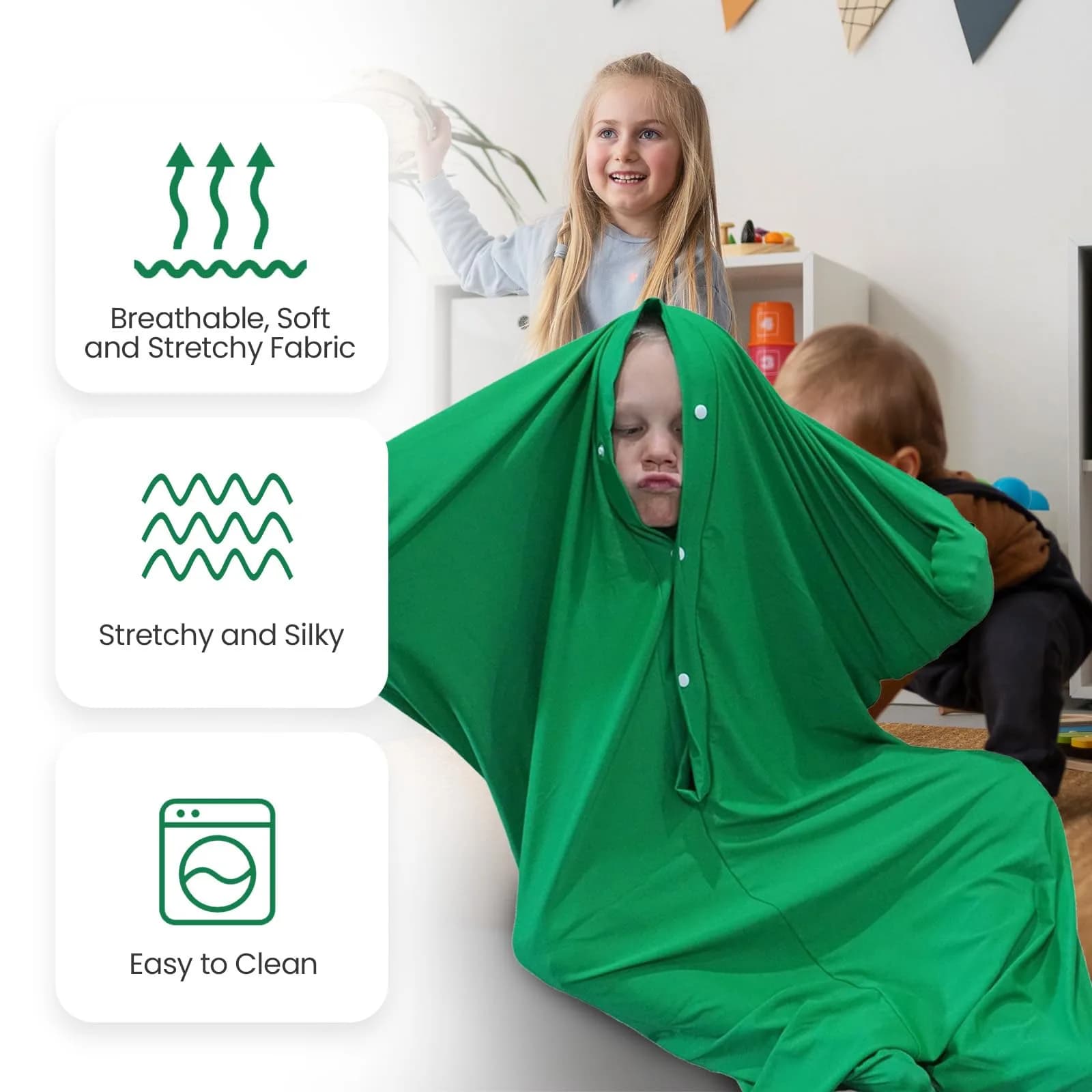 Sensory4U Medium Green Body Sock | Calming Compression Sack for Kids 6-9 Years - view 2