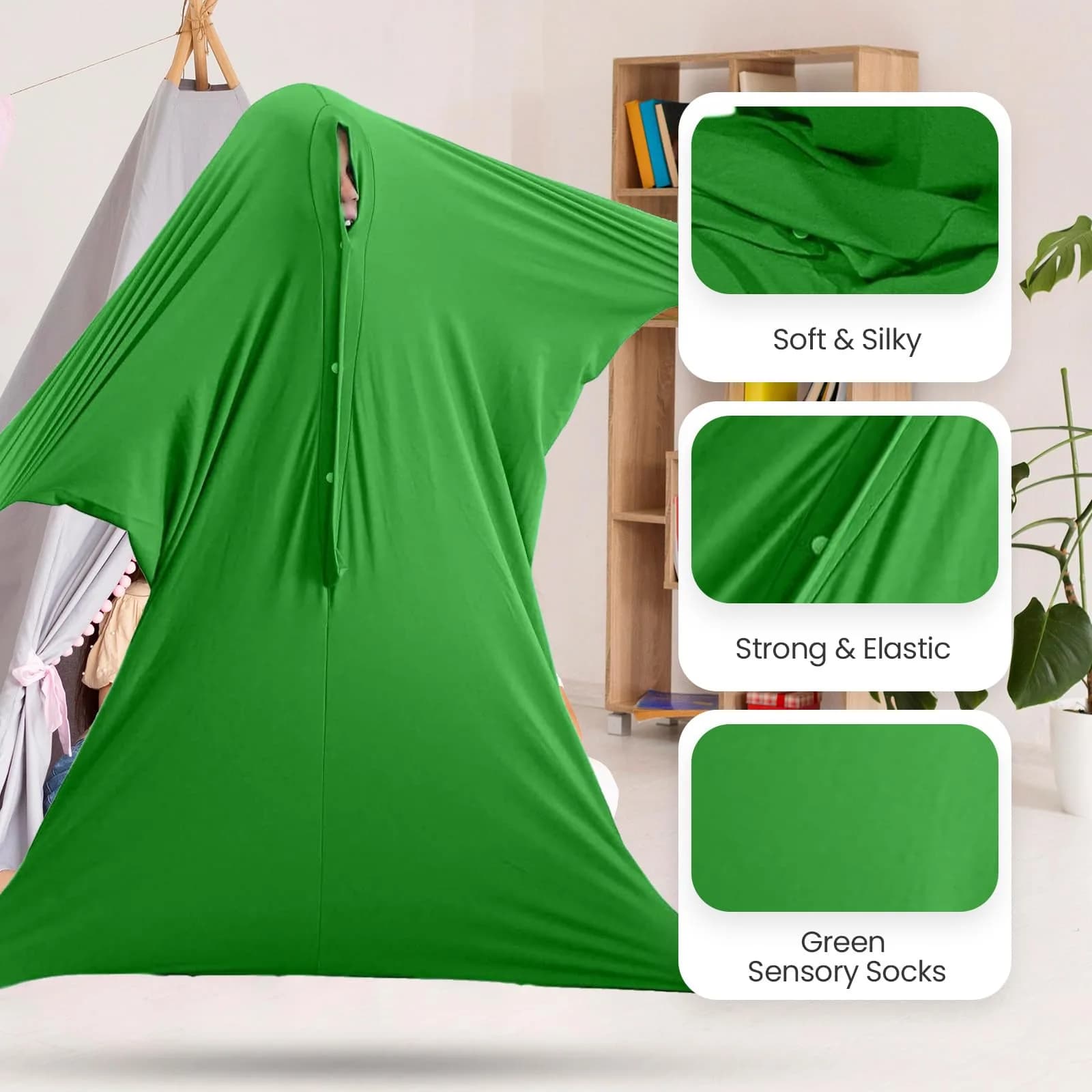 Sensory4U Medium Green Body Sock | Calming Compression Sack for Kids 6-9 Years - view 4