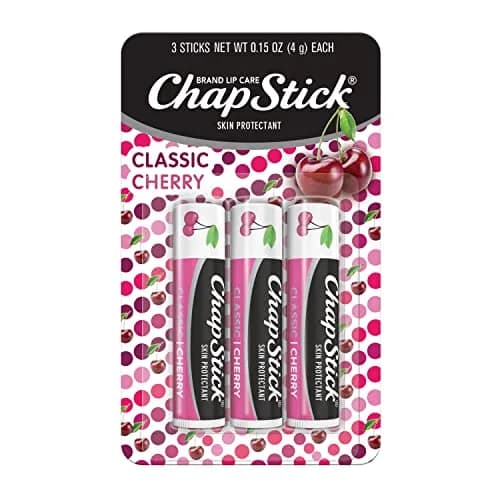ChapStick Classic Cherry Flavored Lip Balm Tube SPF 0 (3-Pack, 0.45 oz Total) | Daily Hydration — Cherry