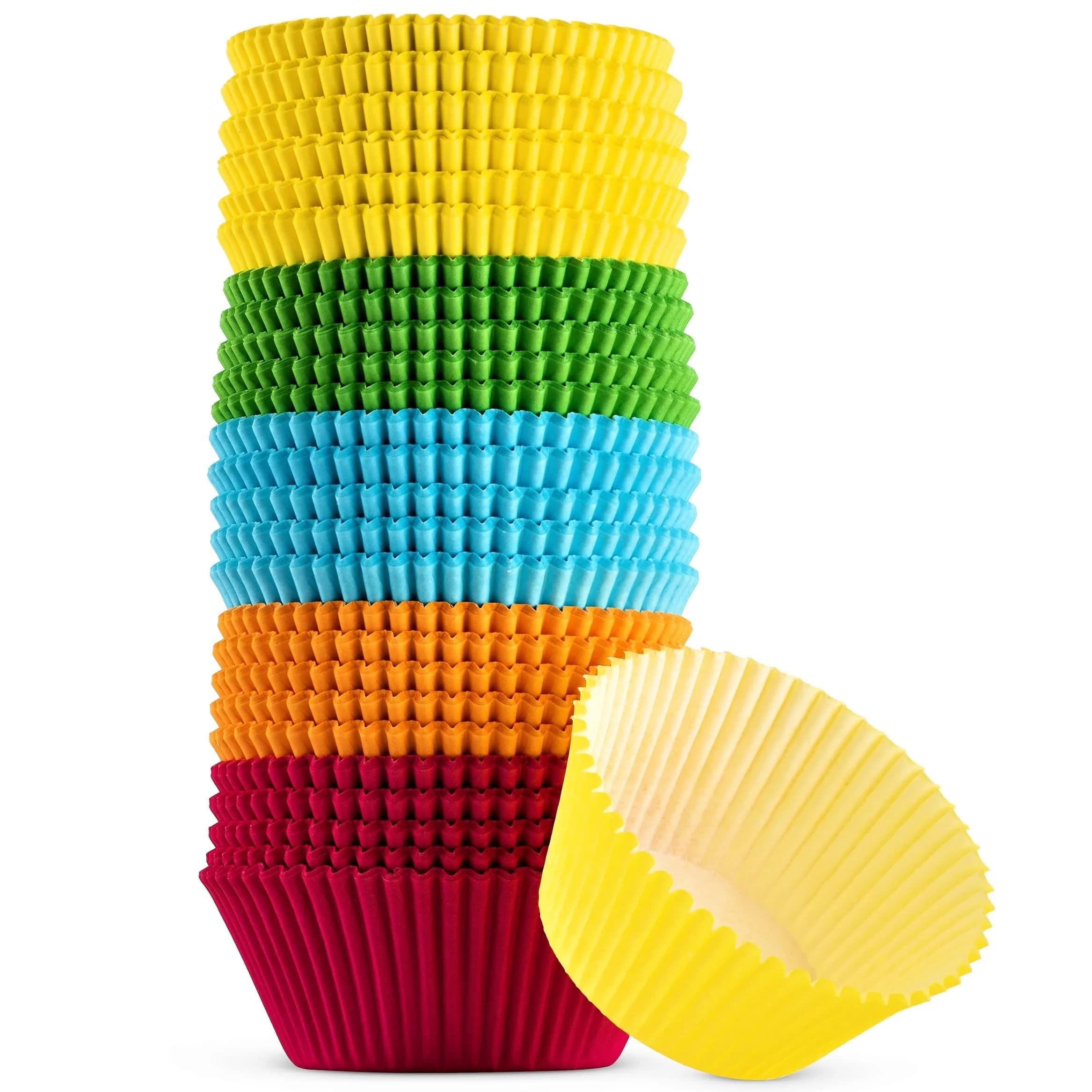 Green Direct Cupcake Liners - Standard Size Paper Baking Cups 2 in (5.08 cm) | Bright Multi Colors, Pack of 500 — Multi Colors