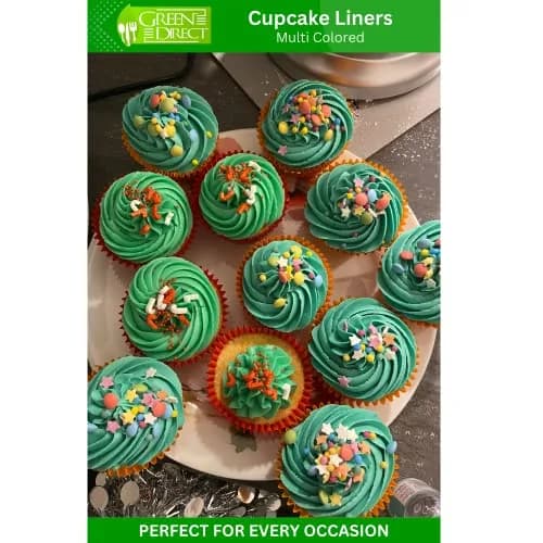 Green Direct Cupcake Liners - Standard Size Paper Baking Cups 2 in (5.08 cm) | Bright Multi Colors, Pack of 500 thumbnail 3