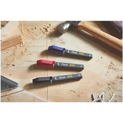 Sharpie Pro Permanent Markers, Anti-Roll Barrel, Fine Tip, Black, 12 Count | Marks on Wet & Oily Surfaces thumbnail 8