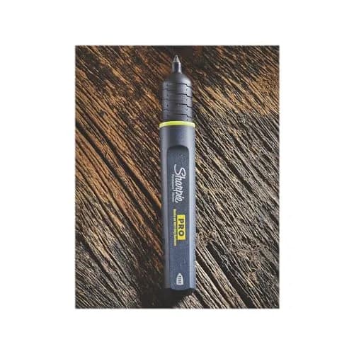 Sharpie Pro Permanent Markers, Anti-Roll Barrel, Fine Tip, Black, 12 Count | Marks on Wet & Oily Surfaces thumbnail 3