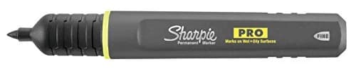 Sharpie Pro Permanent Markers, Anti-Roll Barrel, Fine Tip, Black, 12 Count | Marks on Wet & Oily Surfaces thumbnail 4
