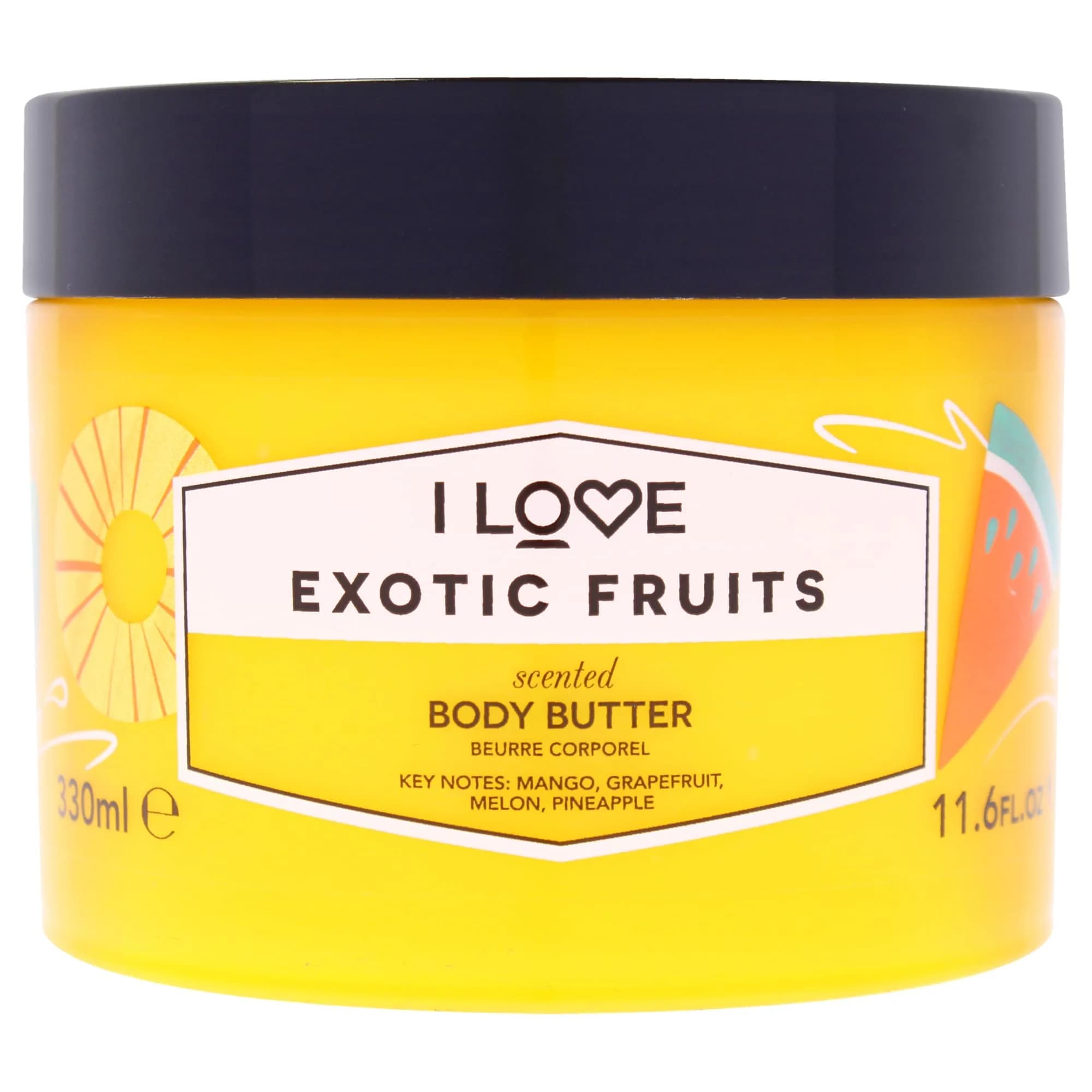 I LOVE Exotic Fruit Scented Body Butter 11.15 Fl Oz | Hydrating for Dry Skin, Vitamin E & Aloe Vera, Shea & Coconut Oil — Exotic Fruit