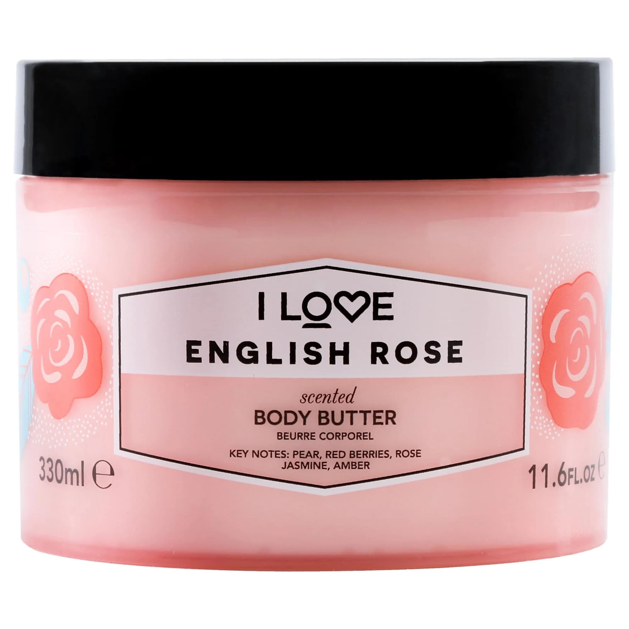 I LOVE English Rose Scented Body Butter 10.1 oz | Hydrating for Dry Skin, Vegan & Cruelty-Free - main product image