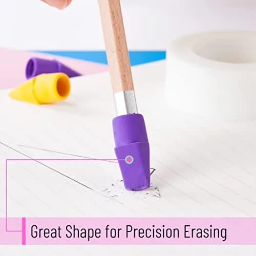 Mr. Pen Pencil Top Erasers 120 Pack Multicolored | Bulk Pack Eraser for Students & Professionals thumbnail 5