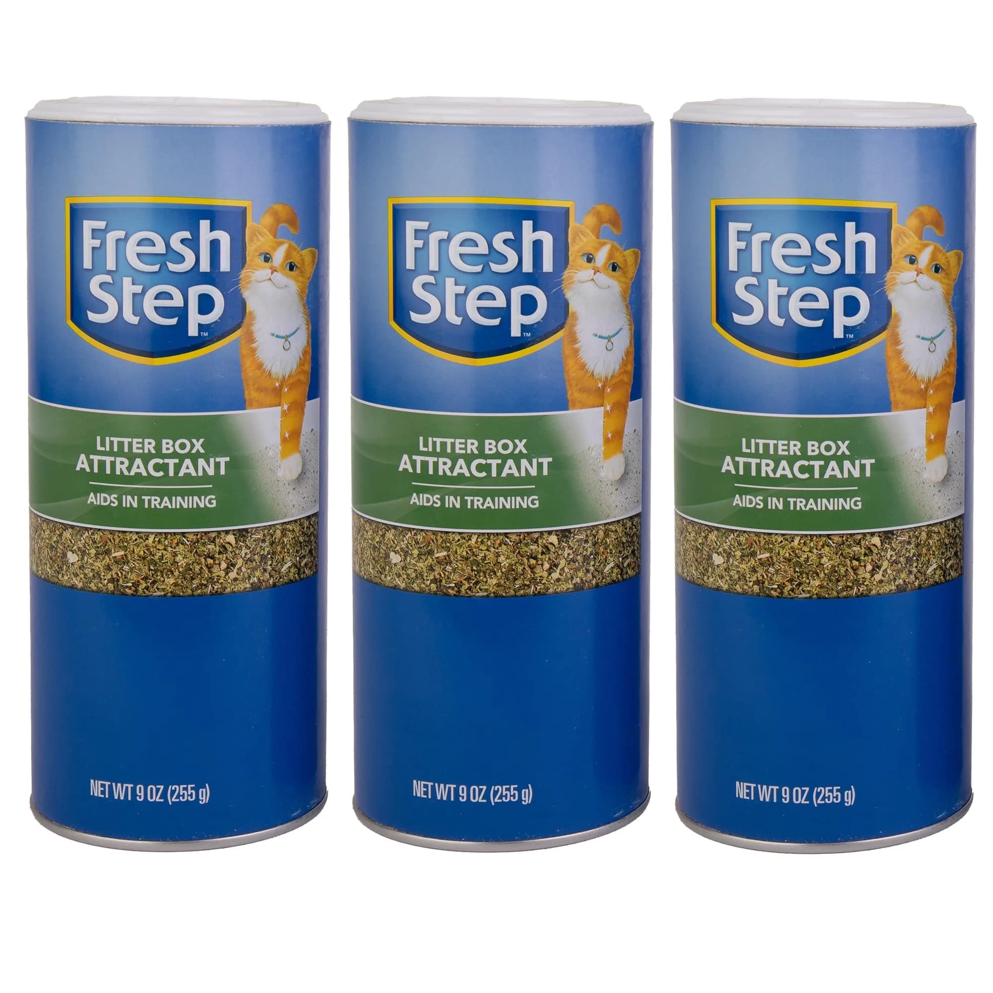Fresh Step Cat Litter Box Training Attractant Powder, 9 Oz Bottle, 3-Pack | Herbal Blend Scent Cues Guide Cats Back to the Litter Box — 9 Ounce