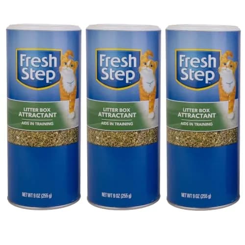Fresh Step Cat Litter Box Training Attractant Powder, 9 Oz Bottle, 3-Pack | Herbal Blend Scent Cues Guide Cats Back to the Litter Box thumbnail 1