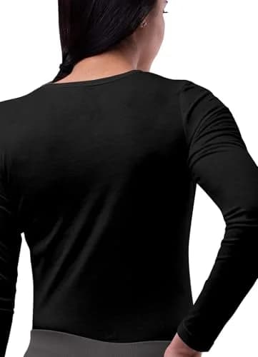 Sivvan Long Sleeve Comfort Underscrub Tee 3-Pack | Classic Fit, Tagless Crew Neck, Black, M thumbnail 3