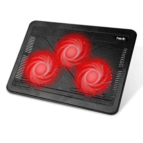 havit HV-F2056 Laptop Cooling Pad for 15.6-17 Inch Laptops, Black | 3 Quiet USB-Powered Fans, Ergonomic Stand thumbnail 1