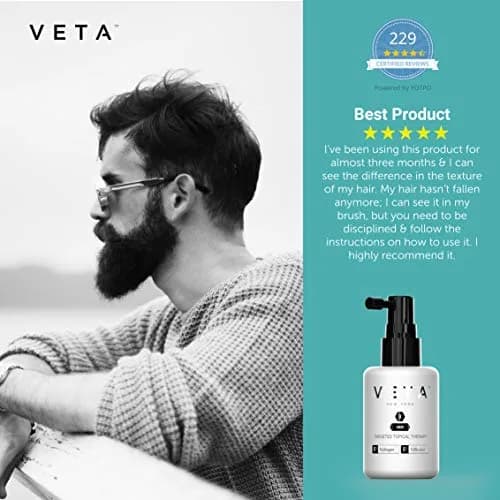 Veta Men's Targeted Topical Therapy Hair Regrowth Treatment 60ml (2.04 Fl Oz) | Stimulates Scalp Health thumbnail 4