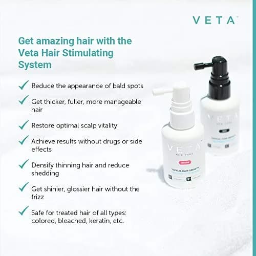 Veta Men's Targeted Topical Therapy Hair Regrowth Treatment 60ml (2.04 Fl Oz) | Stimulates Scalp Health thumbnail 6