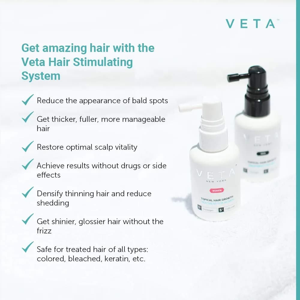 Veta Men's Targeted Topical Therapy Hair Regrowth Treatment 60ml (2.04 Fl Oz) | Stimulates Scalp Health - view 6