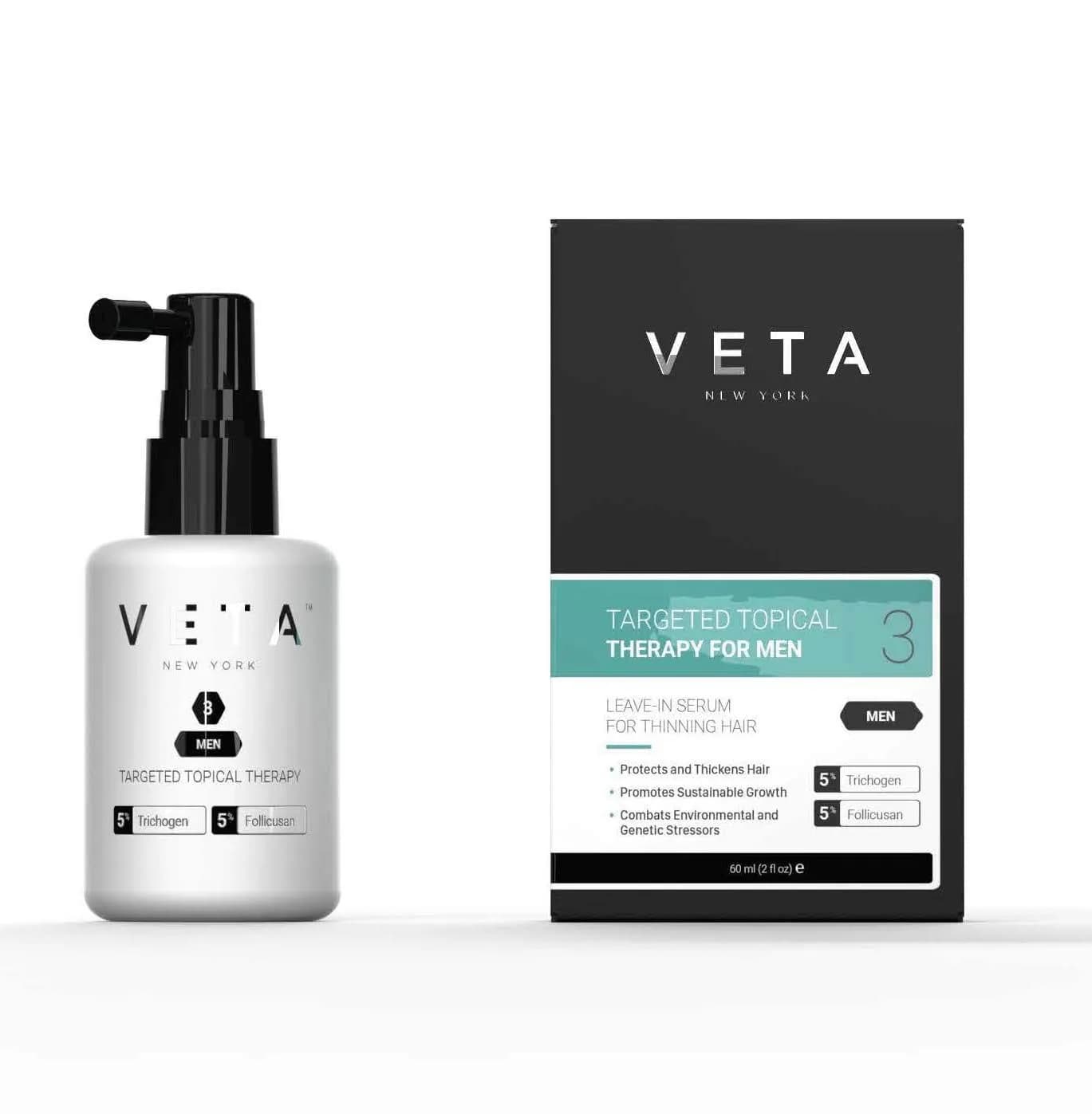Veta Men's Targeted Topical Therapy Hair Regrowth Treatment 60ml (2.04 Fl Oz) | Stimulates Scalp Health - main product image