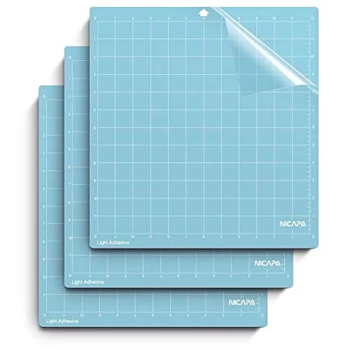 NICAPA Light-Grip Cutting Mat 12x12 inch (3-Pack) | Self-Healing Vinyl Craft Mat for Silhouette Cameo - main product image