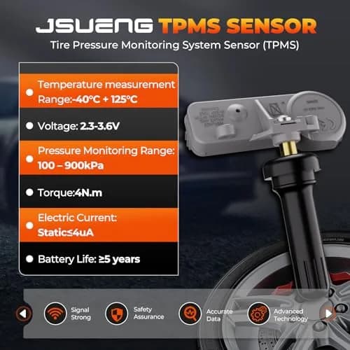 Jsueng TPMS Sensor,315MHz Tire Pressure Monitor System for Chevy Buick GMC | Pre-Programmed, OBDII Relearn, Durable Metal & Lithium Battery thumbnail 5