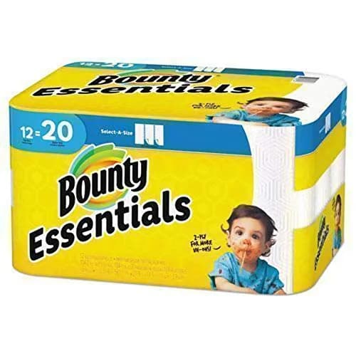 Bounty Essentials Select-A-Size Paper Towels 12 Mega Rolls (1248 Sheets) | Strong, Absorbent, USA Imported thumbnail 1