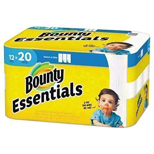 Bounty Essentials Select-A-Size Paper Towels 12 Mega Rolls (1248 Sheets) | Strong, Absorbent, USA Imported thumbnail 2