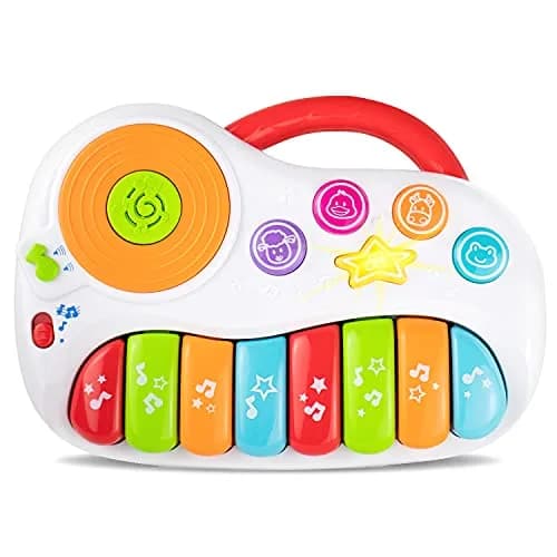KiddoLab Musical Piano Toy for 1-3 Year Olds | 8-Key Rainbow Keyboard with DJ Turntable & Animal Sounds thumbnail 7