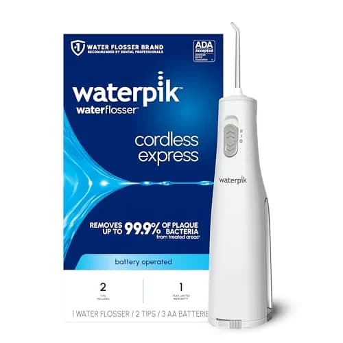 Waterpik Cordless Express Portable Water Flosser White 5 fl oz (148 ml) | Dentist Recommended Oral Irrigator thumbnail 1