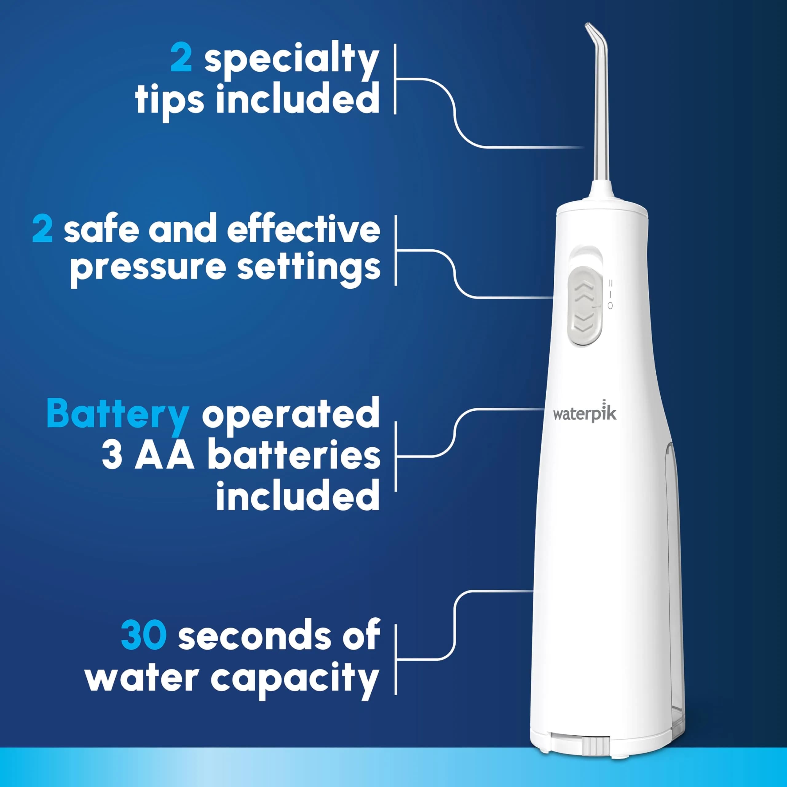 Waterpik Cordless Express Portable Water Flosser White 5 fl oz (148 ml) | Dentist Recommended Oral Irrigator - view 2