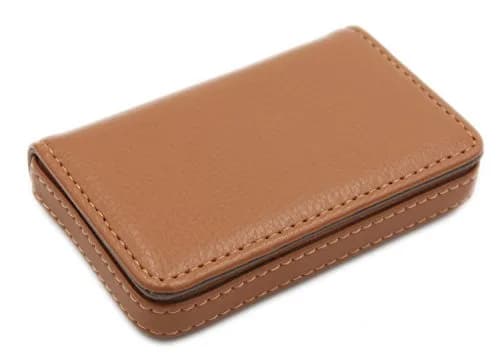 AI-DEE RFID Blocking Wallet Minimalist Leather Business Credit Card Holder with Magnetic Light Coffee Small thumbnail 4