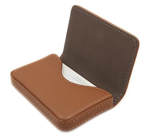 AI-DEE RFID Blocking Wallet Minimalist Leather Business Credit Card Holder with Magnetic Light Coffee Small thumbnail 1