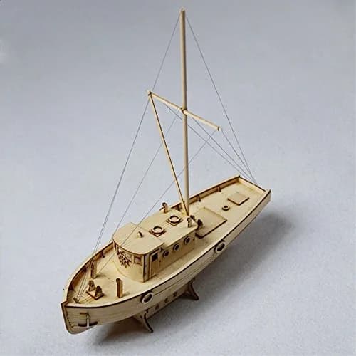 HAPYLY Scale DIY Hobby Wooden Ship Model Kit 1:130 (38cm x 13cm x 27cm) | Classic Sailing Boat Assembly for Adults thumbnail 2