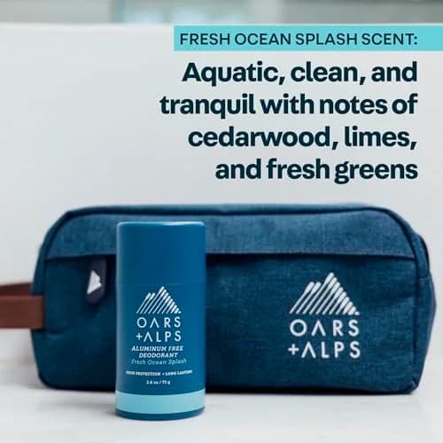 Oars + Alps Aluminum Free Men's Deodorant, Clear Gel 74ml (2.6 oz) | Odor Absorption & Movement Glide thumbnail 5