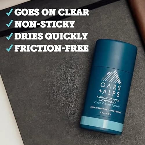 Oars + Alps Aluminum Free Men's Deodorant, Clear Gel 74ml (2.6 oz) | Odor Absorption & Movement Glide thumbnail 7