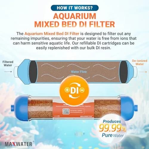 Max Water Mixed Bed Ion Exchange RODI Aquarium Filter Resin Replacement Cartridge | Produces 0 ppm TDS (70-120c) thumbnail 5