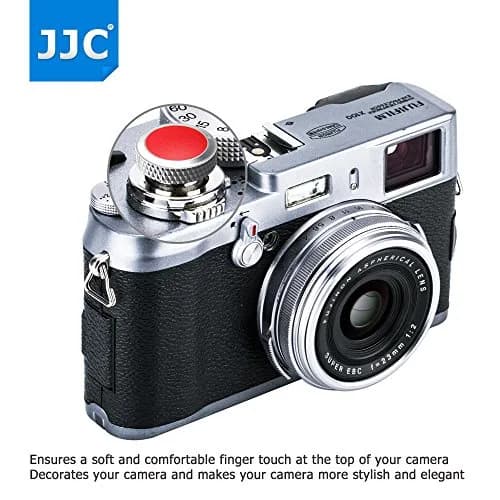 JJC Deluxe Soft Release Button Red | Copper & Microfiber Leather for Fujifilm, Sony, Leica, Canon, Nikon Cameras thumbnail 2
