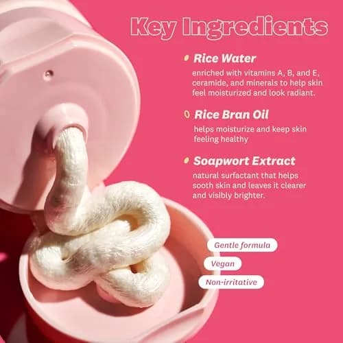 The Face Shop Rice Water Bright Foaming Cleanser 10.1 fl oz | Deep Pore & Radiance Boost thumbnail 7