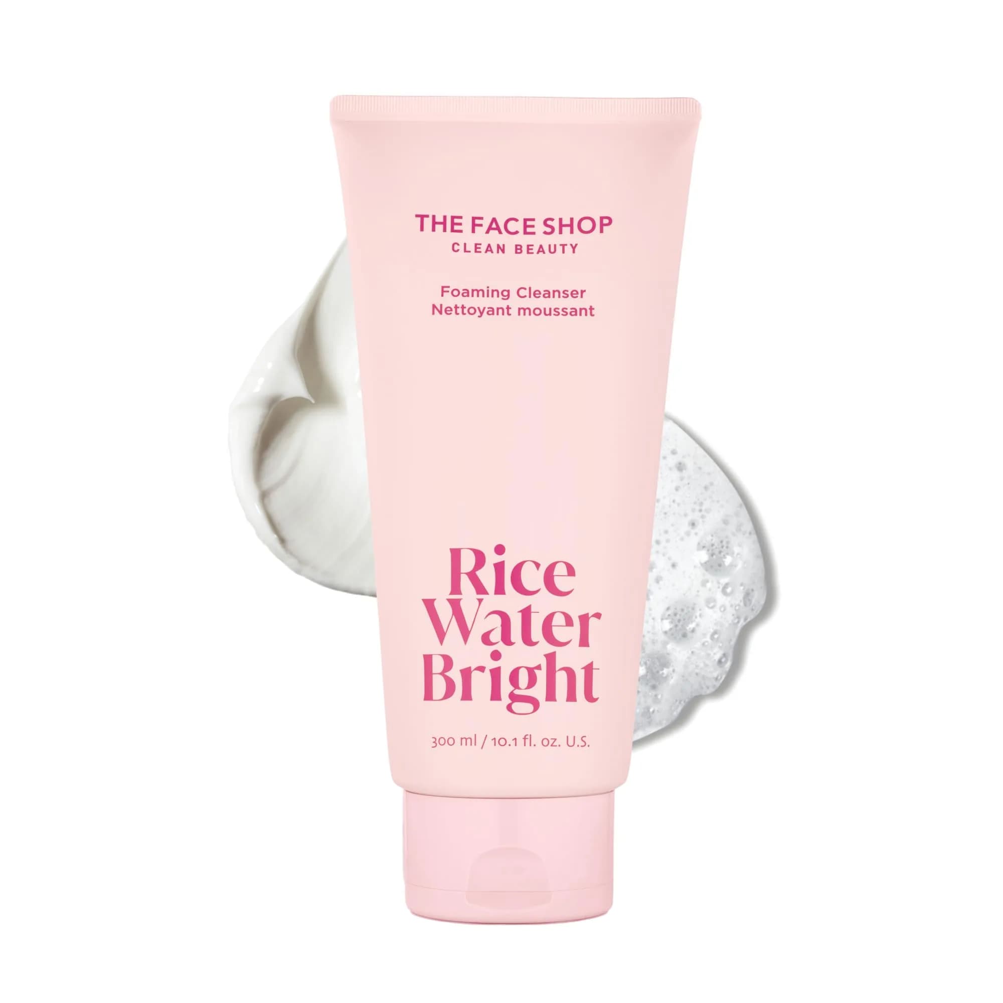 The Face Shop Rice Water Bright Foaming Cleanser 10.1 fl oz | Deep Pore & Radiance Boost — 10.1 Fl Oz