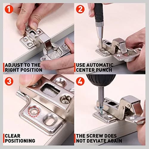 HORUSDY Automatic Centre Hole Punch 2-Pack, Adjustable Impact, Metal Body | For Accurate Marking thumbnail 6