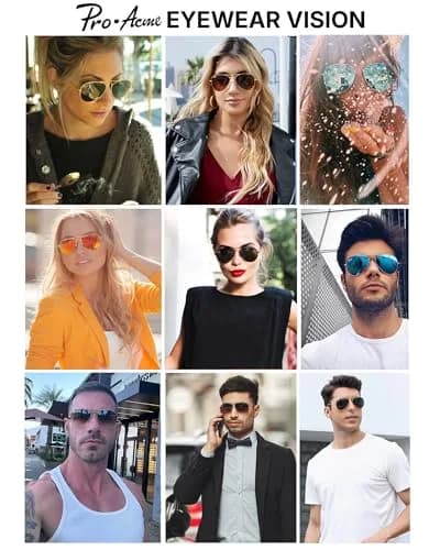Pro Acme Classic Aviator Sunglasses Glass Lens Metal UV400 Men Women | Timeless Style & Clear Vision thumbnail 2