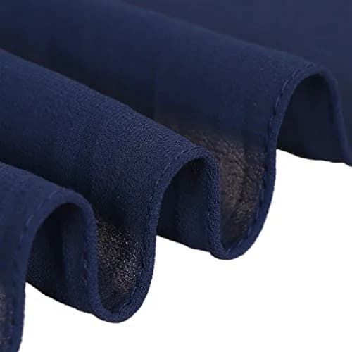 LMVERNA Plain Chiffon hijab Thick Chiffon Muslim fashion Long Scarf wrap scarves (Navy blue) | Soft & Lightweight thumbnail 5