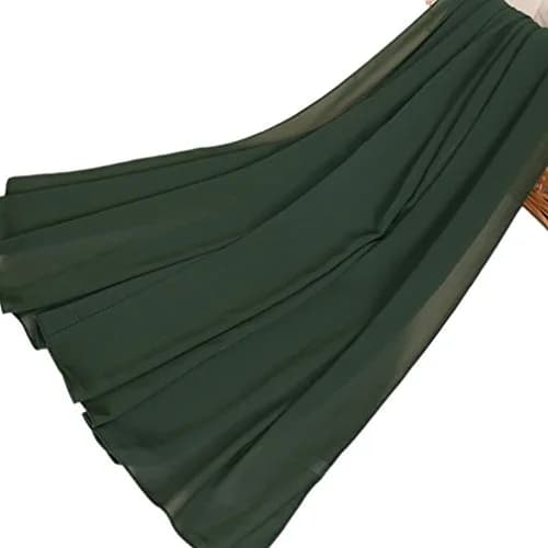 LMVERNA Chiffon hijab muslim Solid Color Thick bubble Chiffon Long Scarf wrap scarves (Dark green) | Soft, Lightweight & Elegant thumbnail 5