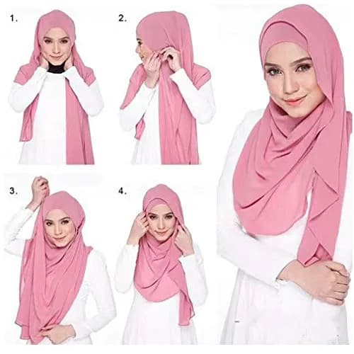 LMVERNA Chiffon hijab muslim Solid Color Thick bubble Chiffon Long Scarf wrap scarves (Dark green) | Soft, Lightweight & Elegant thumbnail 7