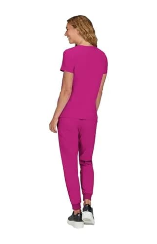 KOI Becca Women's 4-Pocket Stretch Scrub Top Azalea Pink | Comfortable, Stylish & Durable (70-120 chars) thumbnail 2