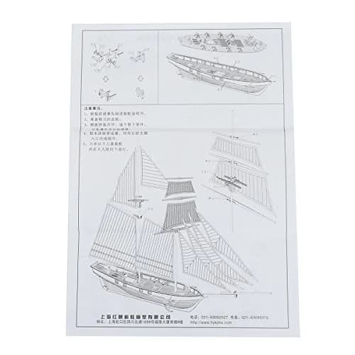 HAPYLY 1/130 Scale Wooden Sailing Boat Model Kit 38cm (15in) | Hobby Craft Assembly for Adults thumbnail 8