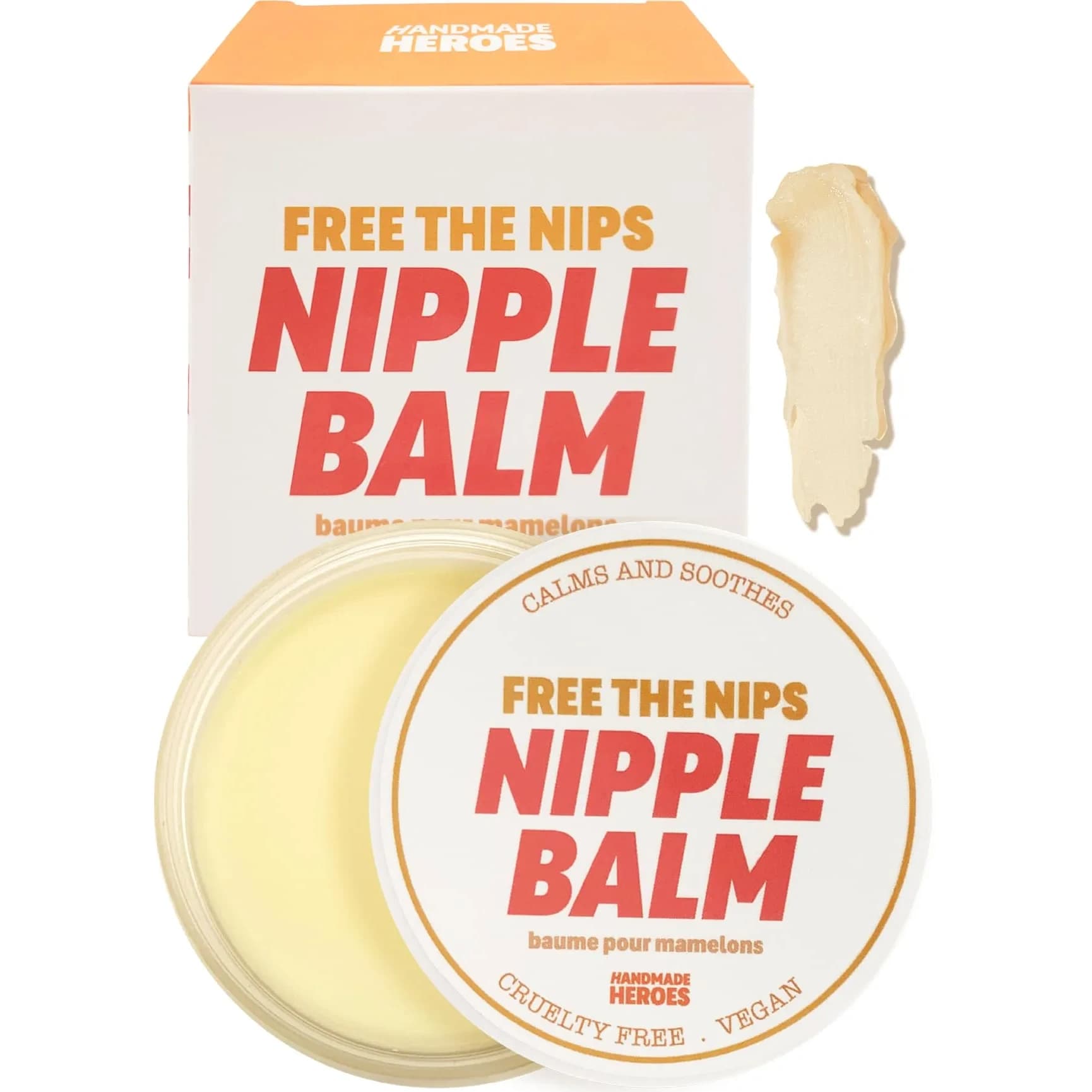 Handmade Heroes Nipple Butter Breastfeeding Balm 2 oz (59 ml) | 100% Natural Vegan Formula for Sore Cracked Nipples