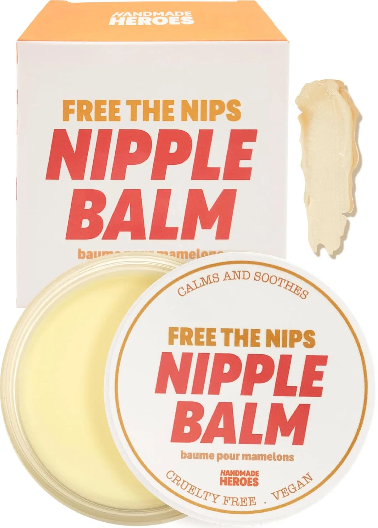 Handmade Heroes Nipple Butter Breastfeeding Balm 2 oz (59 ml) | 100% Natural Vegan Formula for Sore Cracked Nipples - main product image