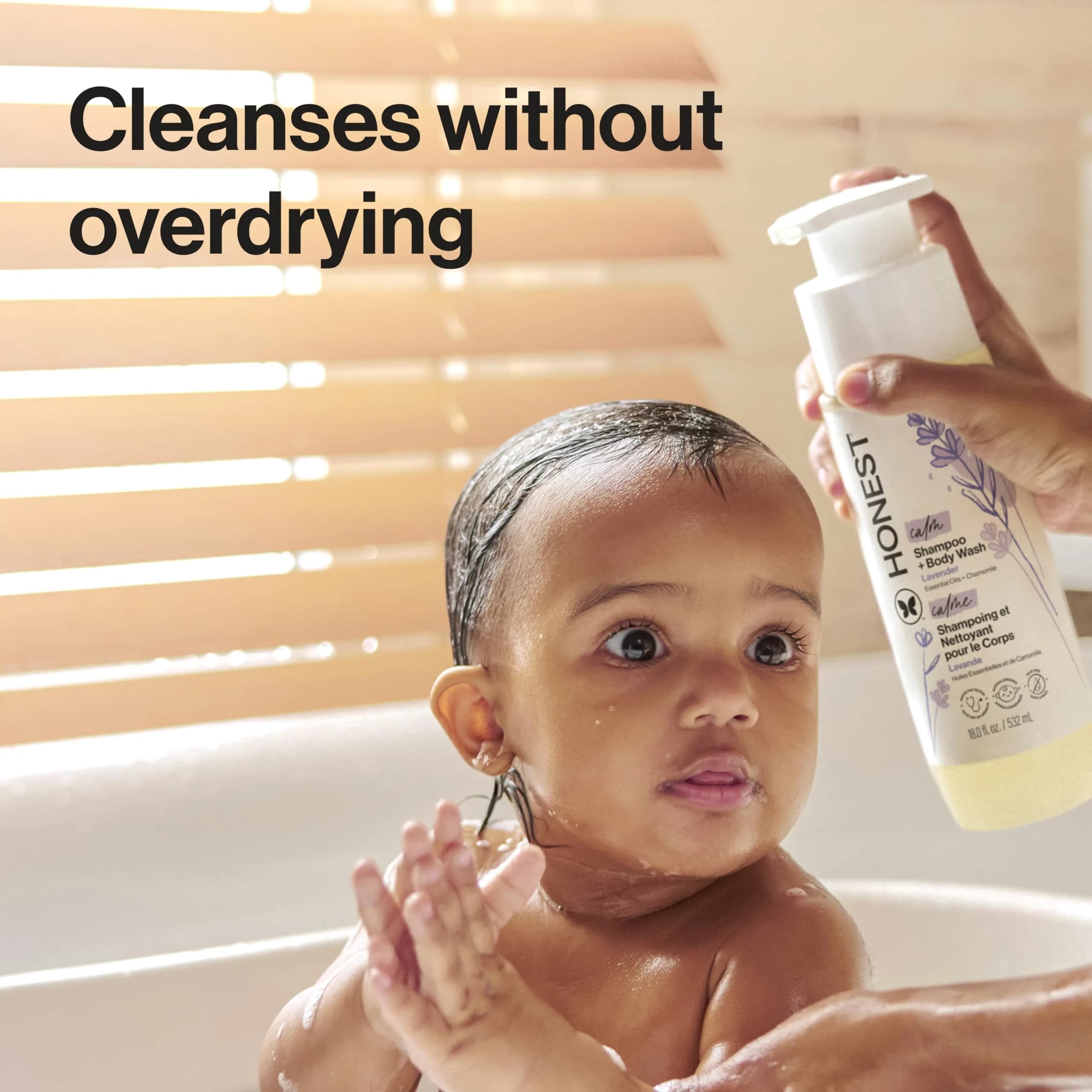 The Honest Company 2-in-1 Baby Shampoo & Body Wash Lavender Calm 530ml (18 fl oz) | Relaxing Cleanse for Baby and Family - view 3