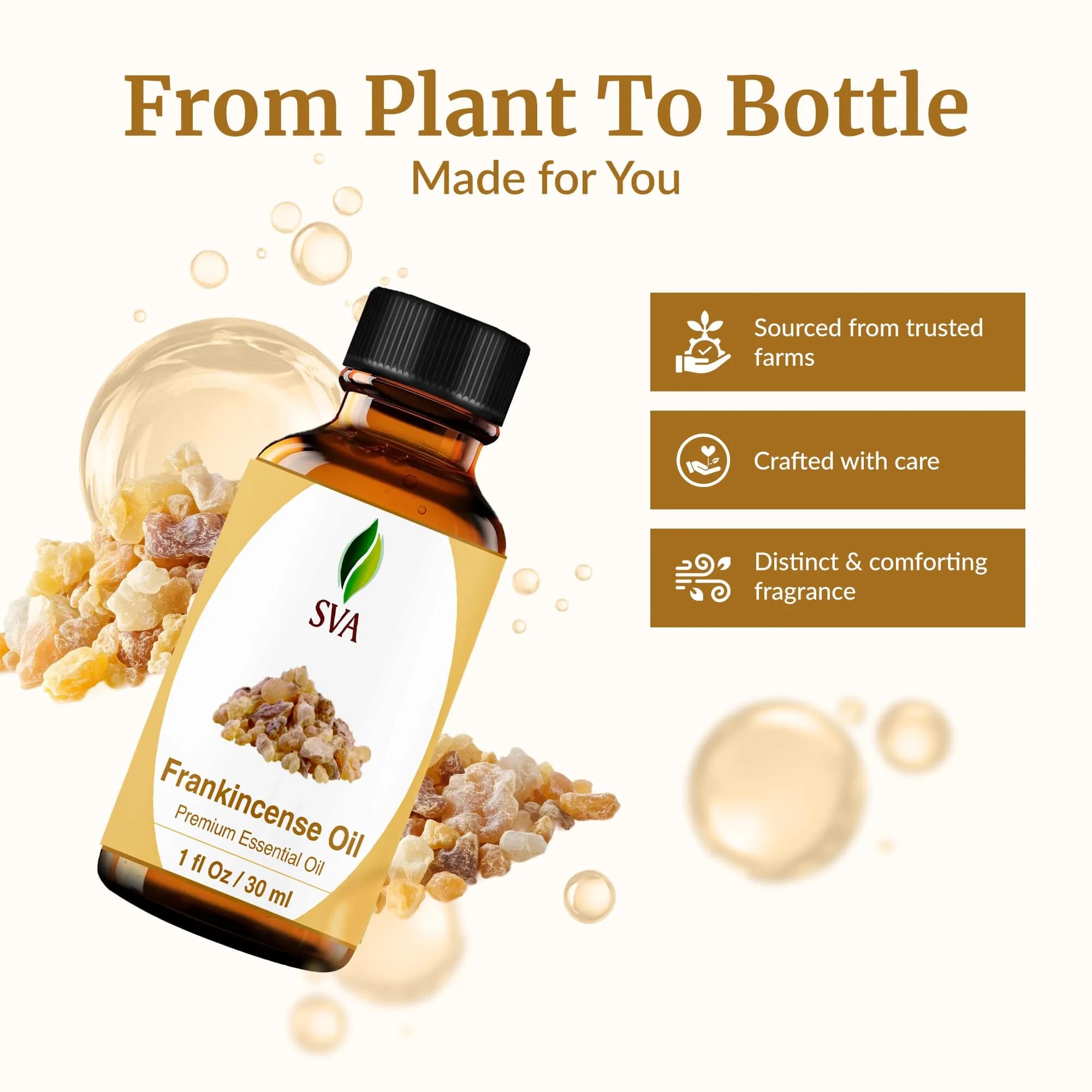 SVA ORGANICS Frankincense Essential Oil 30ml (1 Fl Oz) | Pure Carterii Oil for Aromatherapy & Skin - view 4