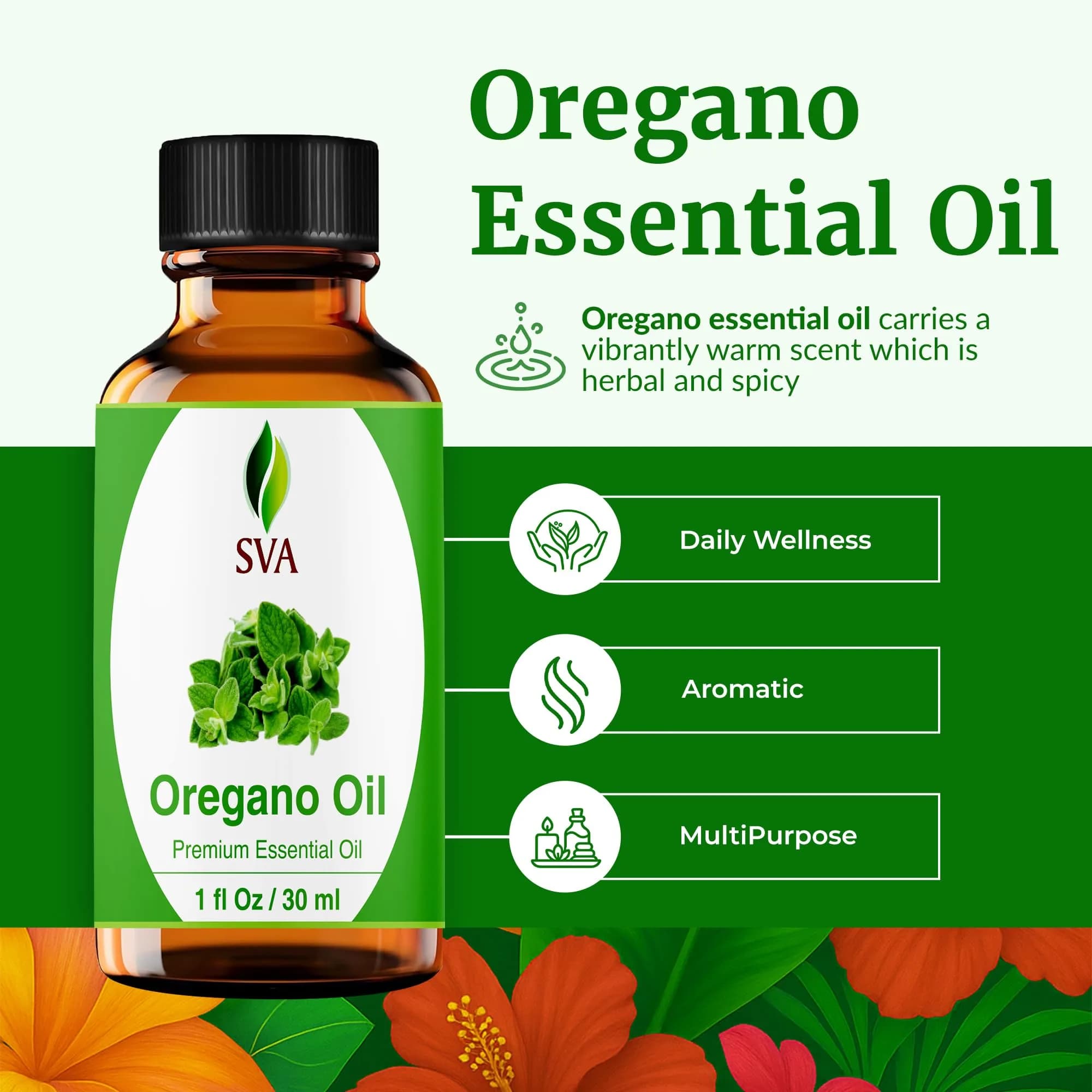 SVA ORGANICS Oregano Essential Oil 1 Fl Oz (30 ml) - Pure & Natural, Steam Distilled - view 3