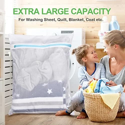 OTraki Extra Large Mesh Laundry Bag 90cm x 110cm (35" x 43") | Durable Zippered Wash Bag for Bedding, Jackets, Delicates thumbnail 6