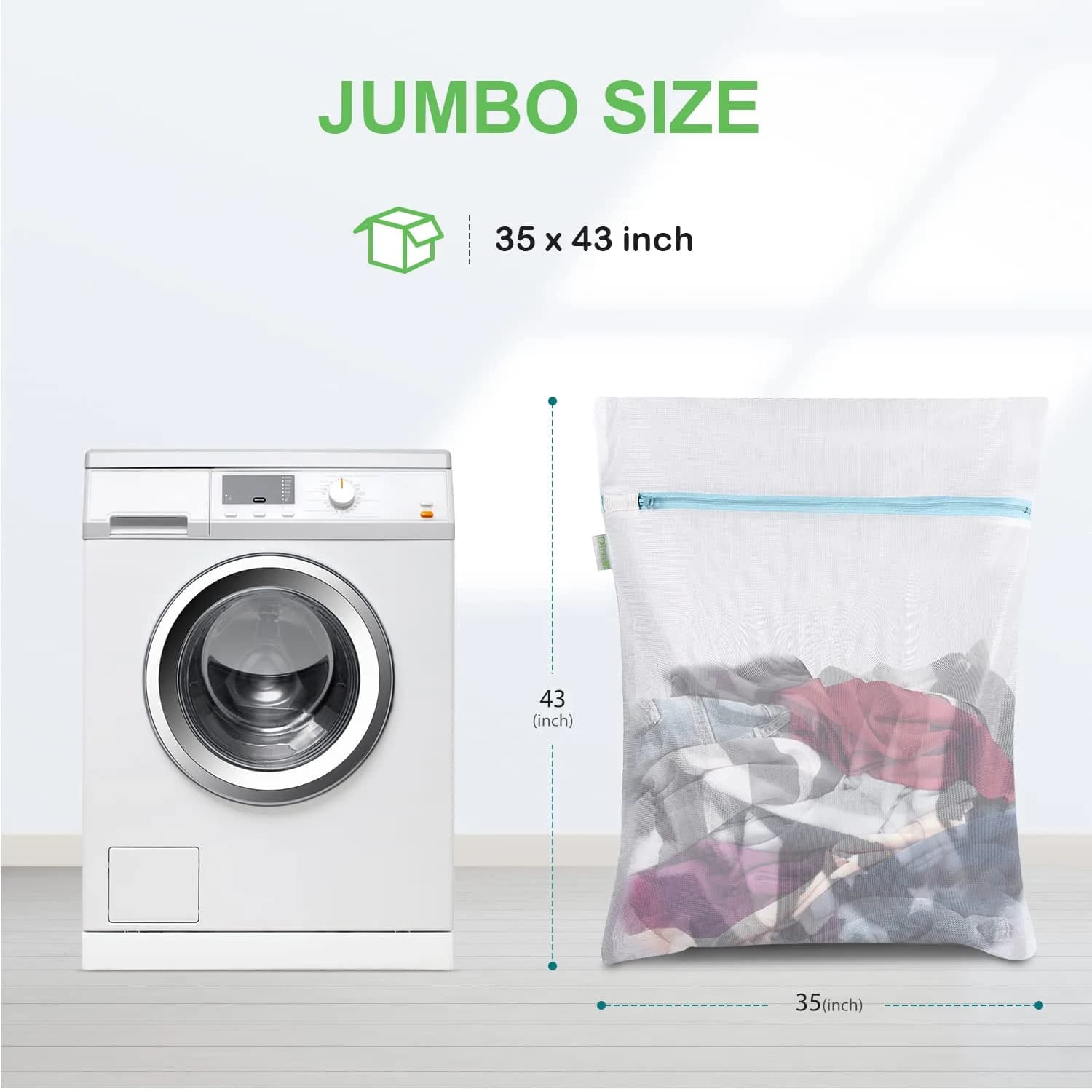 OTraki Extra Large Mesh Laundry Bag 90cm x 110cm (35" x 43") | Durable Zippered Wash Bag for Bedding, Jackets, Delicates - view 3